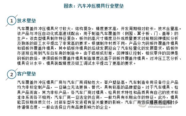 汽车冲压模具行业：为汽车模具最大细分市场竞争格局稳定(图6)